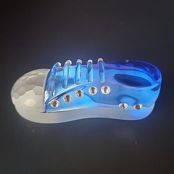 Simon Designs Frosted Crystal Blue / Clear  Sneaker Paper Weight  Rhinestones - Picture 2 of 5